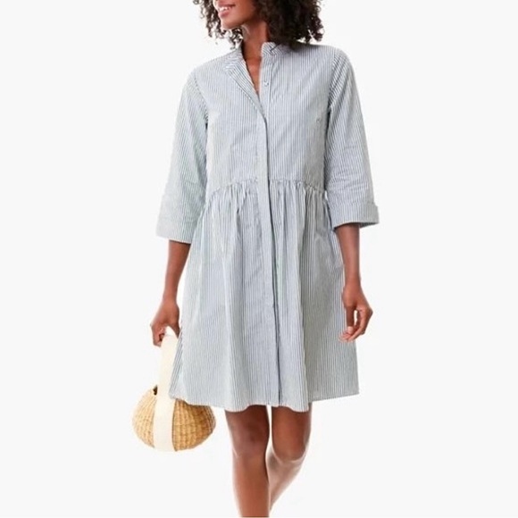Tuckernuck Green Stripe Royal Shirt Dress - Picture 1 of 5